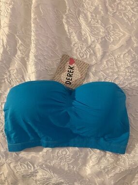 Derek Heart Strapless Bandeau - Turquoise Blue